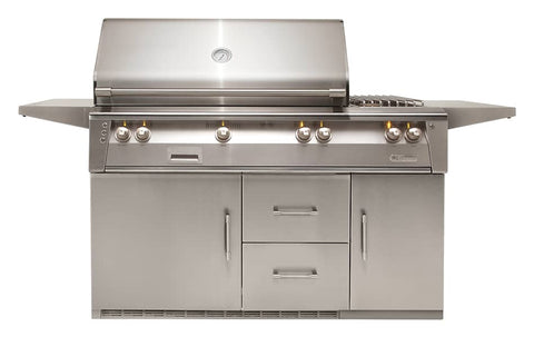 Image of Alfresco 56" Standard Grill on Refrigerated Base with Side Burner